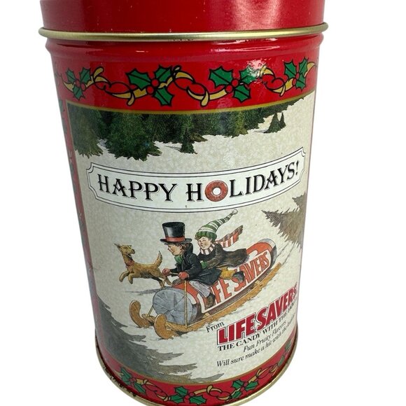 Vintage 1989 Lifesavers Happy Holidays Christmas Tin Limited Edition EMPTY - Picture 1 of 8